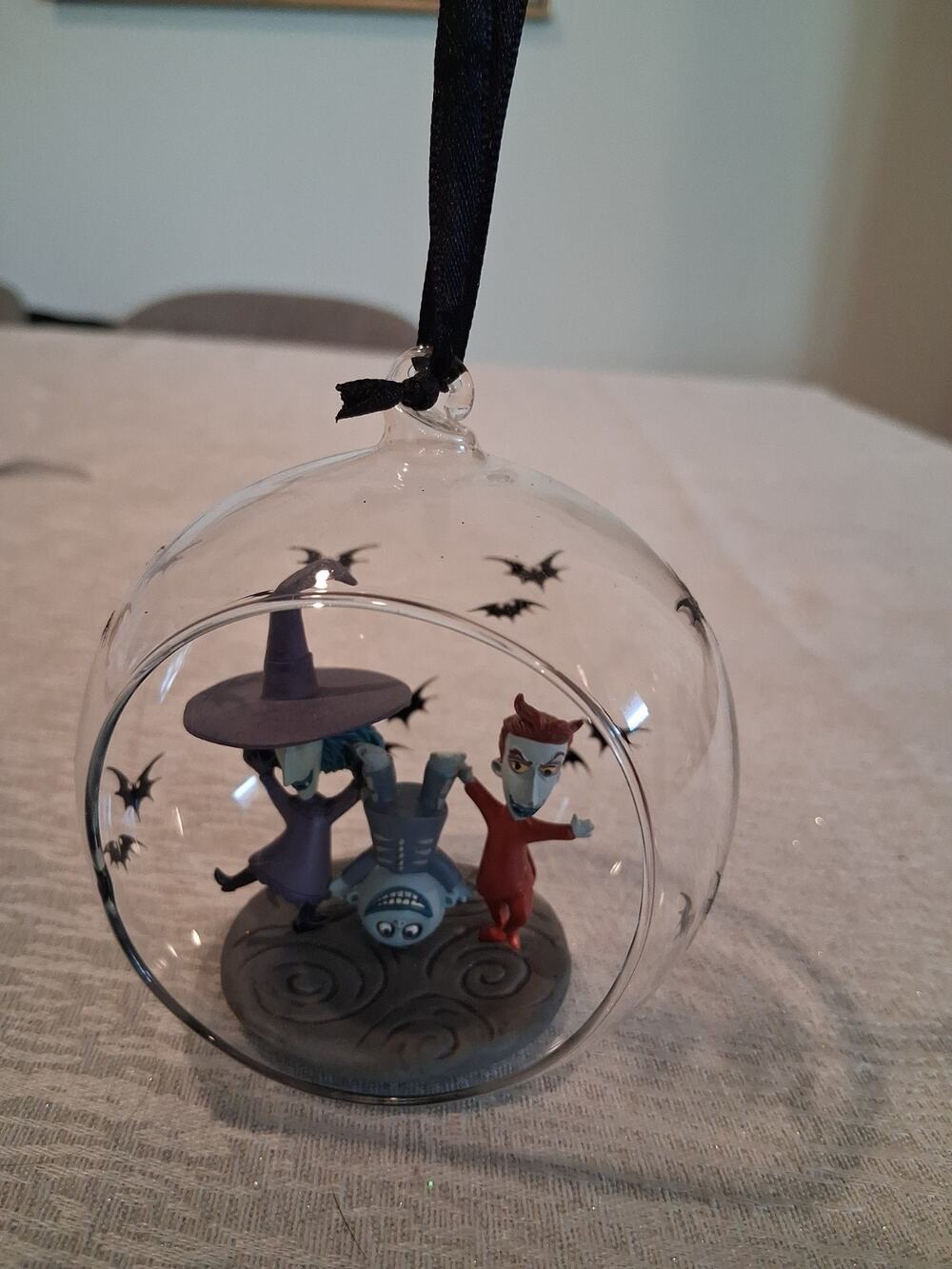 Disney Nightmare Before Christmas Lock Shock Barrel Glass Globe Ornament